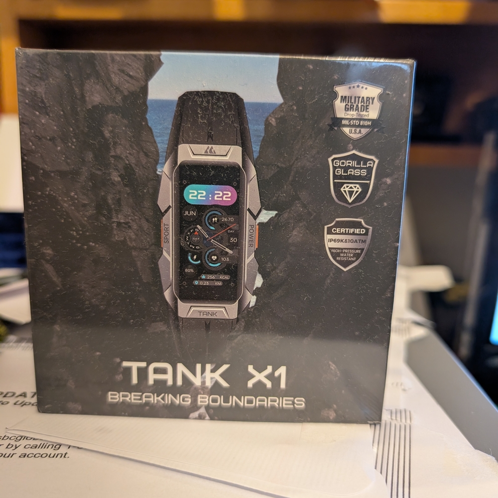 Tank X1 Smartwatch with Black and Gray Design